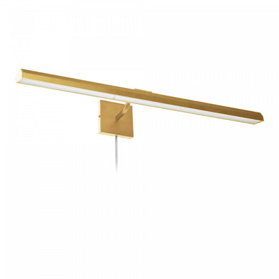 Dainolite Leonardo 32" Picture Light 40w Aged Brass With Frosted Glass Diffuser Lamp|Lampe pour affichage d’image Leonardo de Dainolite de 32 po en verre givré qui diffuse la lumière, avec fini laiton vieilli et ampoule de 40 W