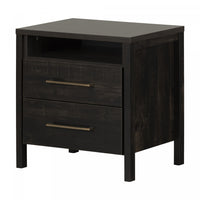 Gravity 2-drawer Nightstand - Rubbed Black 