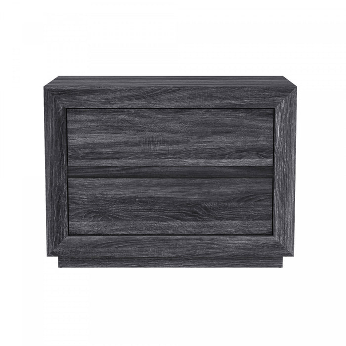 Soren Contemporary 32\" Nightstand in Charcoal Gray (2-Drawer)