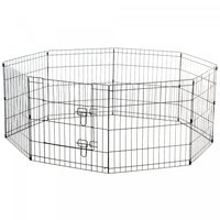 Pawhut 24inch Foldable Metal Exercise Pet Playpen Yard Dog Puppy Kennel Cage 8 Panel