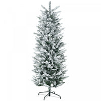 Homcom 6' Artificial Christmas Tree With Snow Flocked, Auto Open