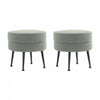 Bailey Mid-Century Modern Upholstered Accent Ottoman in Sage Green - Set of 2