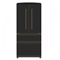 Forno Luigi 33 Inch Black French Door Refrigerator, 18 cu.ft. - FFFFD1791-33BLK