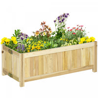 Outsunny 28'' X 12'' Foldable Raised Garden Bed, Elevated Planter Box, Wooden Planting Bed For Backy