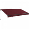 Outsunny 12' X 10' Retractable Awning, Patio Awning Sunshade Shelter With Manual Crank Handle, 280gsm Uv Resistant Fabric And Aluminum Frame, For Deck, Balcony, Yard, Wine Red