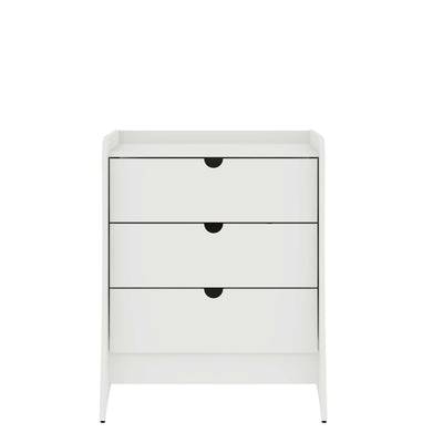 Coney Mid-Century Modern 28" Nightstand in White (3-Drawer) | Table de nuit Coney style milieu du siecle 28" en blanc (3 tiroirs)