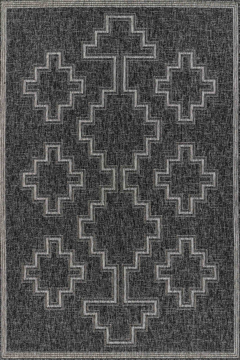 Esina Transitional 8'0\" x 10'0\" Area Rug in Black Indoor Area Rug