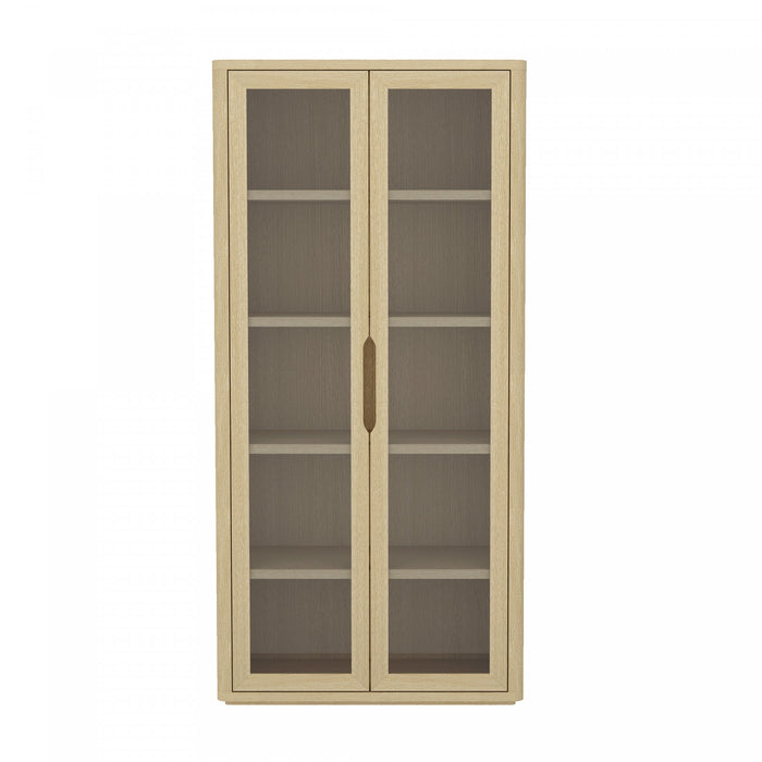 Rivington Modern 38\" Bookcase Cabinet in Natural Oak