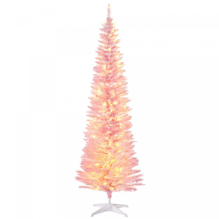 Homcom 6' Prelit Artificial Christmas Tree With Warm White Led Lights