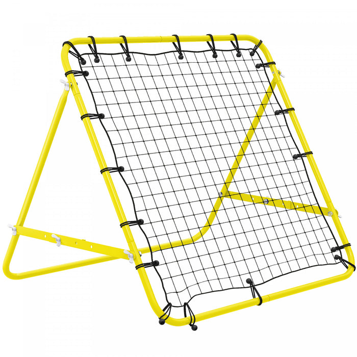 HOMCOM Rebounder Net Football Training Aid Kickback Target Play Yellow