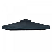 Outsunny 9.8' X 9.8' Square 2-tier Gazebo Canopy Replacement Top Cover Outdoor Garden Sun Shade, Cha