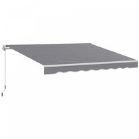 8' x 7' Retractable Awning, Patio Awnings, Sunshade Shelter, Dark Grey