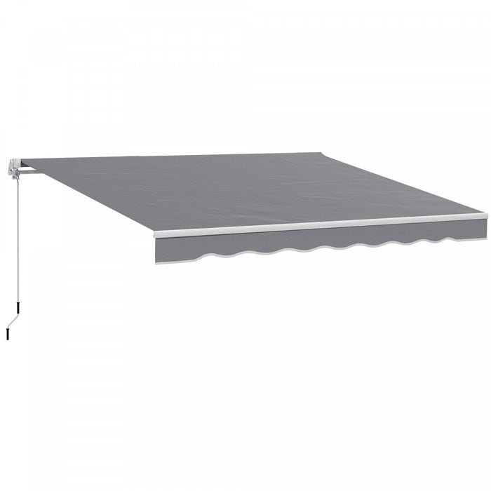 8' x 7' Retractable Awning, Patio Awnings, Sunshade Shelter, Dark Grey
