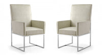 Element Modern Velvet Metal Dining Chair in Champagne - Set of 2