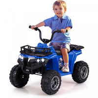 Costway Kids Ride On Electric Atv 6v 4-wheeler Quad Car With One-button Start Tread Tires Navy