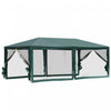 Outsunny 19'x9' Party Tent Gazebo Canopy Garden Sun Shade For Outdoor Event With Removable Mosquito Mesh Netting, Green