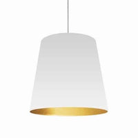 Dainolite Oversized Drum 1 Light Pendant Large White/Gold Shade Lamp
