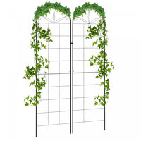 Outsunny 2 Pcs Garden Trellis For Climbing Plants, Outdoor Metal Trellis