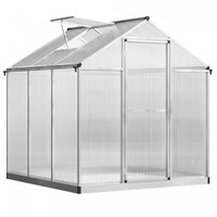 Outsunny 6' X 6' X 6.4' Walk-in Garden Greenhouse Polycarbonate Panels Plants Flower Growth Shed Col