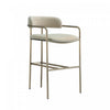 Serene Mid-Century Modern Metal Upholstered Counter Stool in Taupe