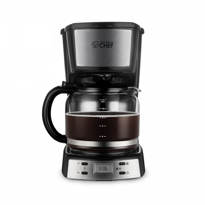 CHM Series Commercial Chef Digital 12-Cup Coffee Maker with Glass Pot, CHCM12B