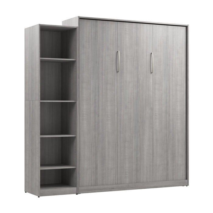 Bestar Claremont 5-Shelf Queen Murphy Bed - Platinum Grey