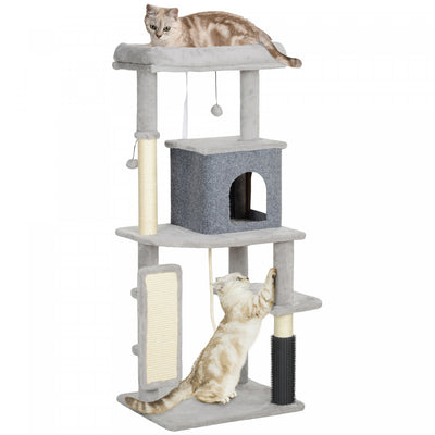 Pawhut Cat Tree For Large Cat Adults, 52 Inch Cat Tower For Indoor Cats W/ Scratching Posts, Cat Bed|Pawhut Arbre A Chat Pour Grands Chats, Tour A Chat 52" Avec Griffoirs, Lit Pour Chat, Brosse De Toil