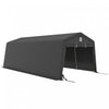 Outsunny 11' X 20' Garage Carport With Ventilation Windows, Dark Grey