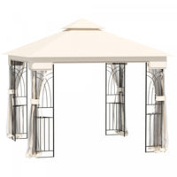 Outsunny 10'x10' Soft-top Patio Gazebo Deck Canopy, Cream