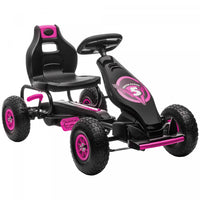 Aosom Kids Pedal Go Kart, Ride On Toys For Boys Girls With Ergonomic Adjustable Seat, Rubber Wheels
