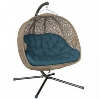 Outsunny Hanging Egg Chair with Stand, Foldable Basket Swing Chair