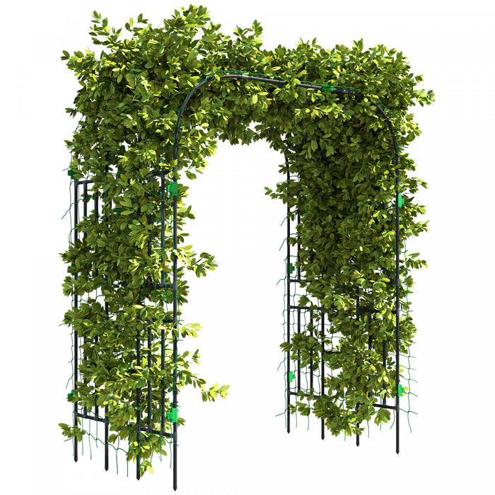 Outsunny 8 Ft Tall Garden Arch Trellis For Climbing Plants Outdoor