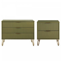 Dumbo Modern 2-Piece Dresser Set in Olive Green 