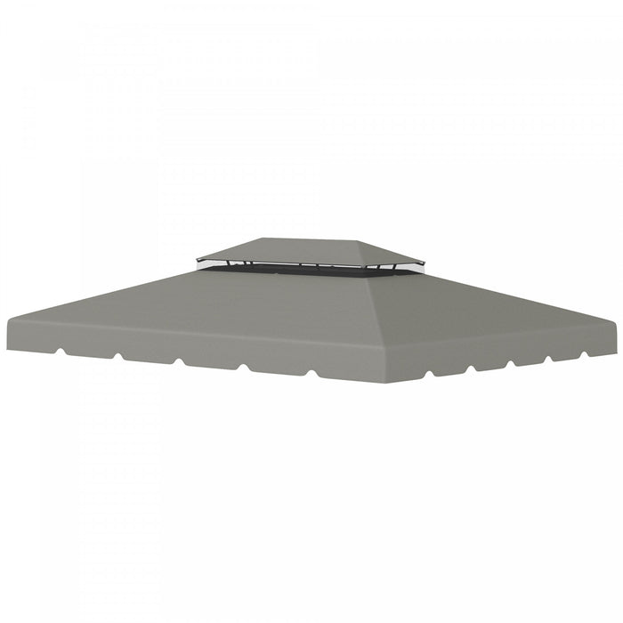 Outsunny 13.1' X 9.8' Gazebo Replacement Canopy, Double Vented Gazebo Top Cover For Garden Patio Outdoor (top Only) - Grey