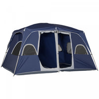 Outsunny Camping Tent, Family Tent 4-8 Person 2 Room, With Large Mesh Windows, Easy Set Up For Backp