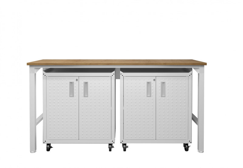 Fortress Modern 3-Piece Garage Set in White Garage Storage