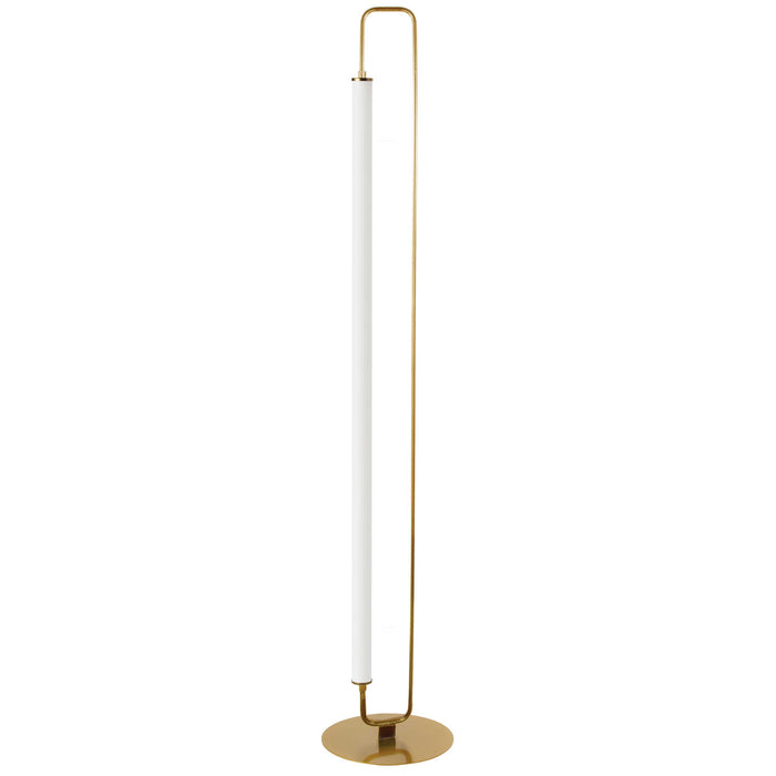 Dainolite Freya 1 Light LED Floor Lamp Aged Brass White Acrylic