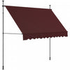 Outsunny 10' X 3' Retractable Awning, Freestanding & Non-screw, Wine Red