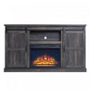 Myrtle Modern Farmhouse 2-Piece Electric Fireplace in Black and Antique Brown
