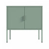 Ava Modern 24\" Metal Accent Cabinet in Sage Green