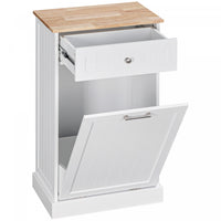 HOMCOM Tilt Out Trash Cabinet, Hidden Garbage Bin Cabinet with Drawer