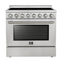 Forno Paolo 36 Inch Freestanding Electric Range, Stainless Steel, 5.44 cu.ft.- FFSEL6011-36