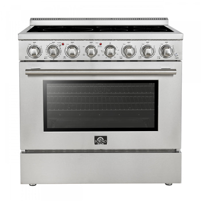 Forno Paolo 36 Inch Freestanding Electric Range, Stainless Steel, 5.44 cu.ft.- FFSEL6011-36