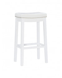 Claridge Fabric Backless Barstool - White