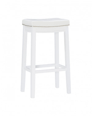 Claridge Fabric Backless Barstool - White