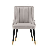 Manhattan Comfort Modern Eda Velvet & Leatherette Dining Chair - Grey