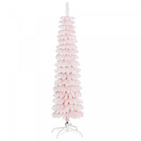 HOMCOM 5' Artificial Christmas Tree with Realistic Branches Pink