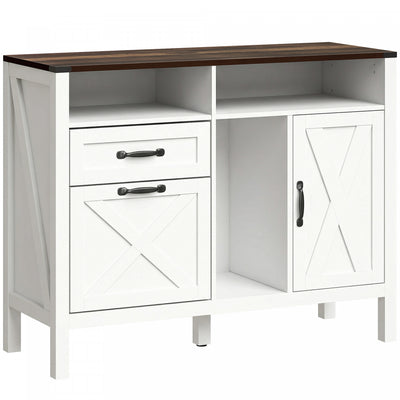 HOMCOM Lateral File Cabinet for Letter and A4 Size Filing Cabinet, White