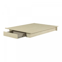 Fusion Full Platform Bed With Drawer - Bleached Oak 