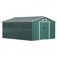 Outsunny 11' X 13' Practical Backyard Garden Storage Tool Shed Double Sliding Door 4 Ventilation Slo